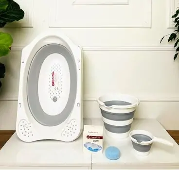 Bebekevi Foldable ButhTub Set Grey დასაკეცი აბაზანის კომპლექტი