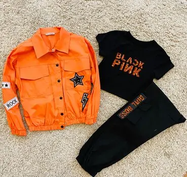 Black Pink Set საბავშვო ტანსაცმლის ნაკრები 4359 COCOLAND ORANGE