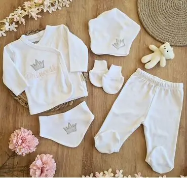 Crowned Girl Set 5 In 1 - ჩვილის სამოსის ნაკრები