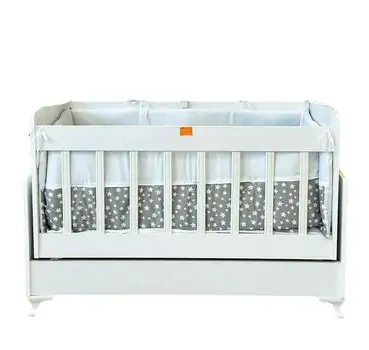Eco White Color Cradle ახალშობილის საწოლი + მატრასი