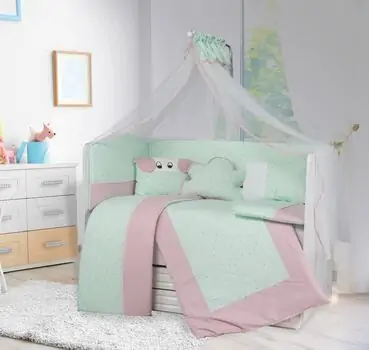 Joli Sleeping Set for cribs Green ახალშობილის საწოლის თეთრეული