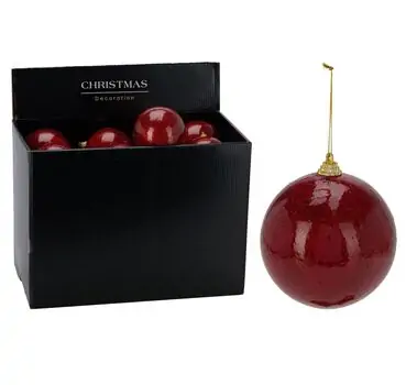 Glittered Red Ball Hanging Decoration - ნაძვის ხის სათამაშო