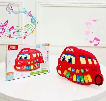 Bus Music Learning Piano Red  - სათამაშო პიანინო