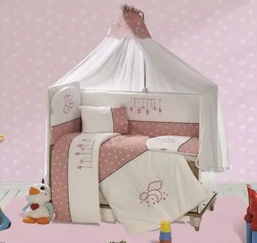 Star Sleeping Set for cribs Pink ახალშობილის საწოლის თეთრეული