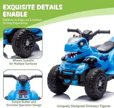 Dinosaur Off-Road Quad Blue - ელექტრო კვადროციკლი, 4 image