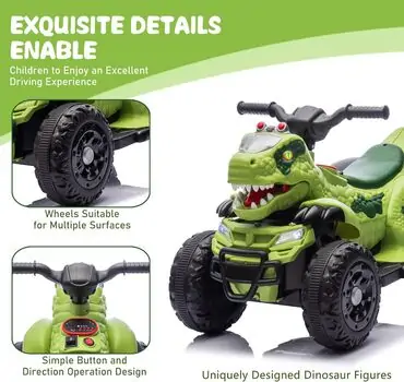 Dinosaur Off-Road Quad Green - ელექტრო კვადროციკლი, 5 image