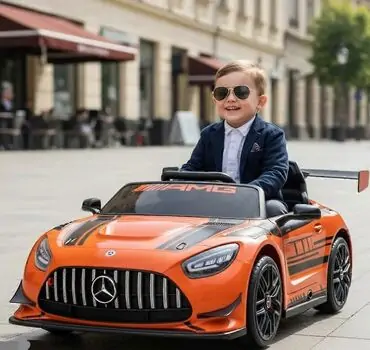 Mercedes AMG Orange - ელექტრო მანქანა კაუჩუკის საბურავებით