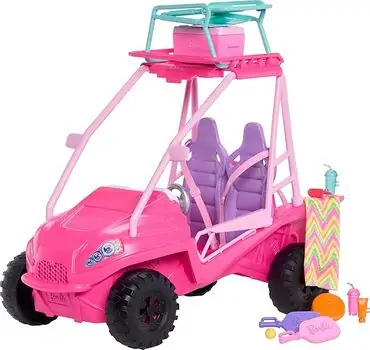 Barbie Beach Buggy Vehicle Playset - ბარბის მანქანა, 6 image