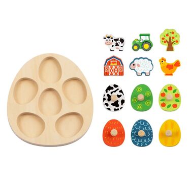 Wooden Eggs Puzzle - სათამაშო ხის კვერცხის ფაზლი, 3 image