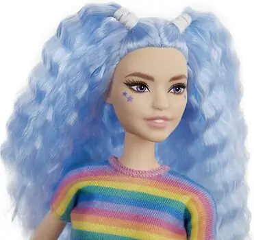 Barbie Fashionistas Doll With Blue Hair GRB61 ბარბის თოჯინა ლურჯი თმებით, 4 image