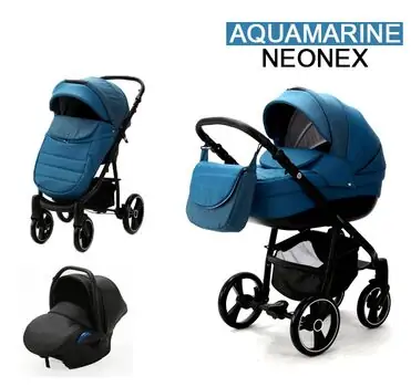 Adamex Neonex Aquamarine საბავშვო ეტლის 3x1 კომპლექტი