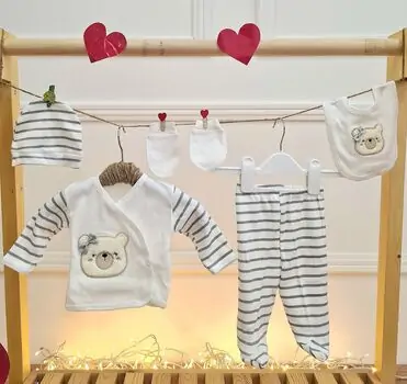 Baby Bear Clothes Set Grey - საბავშვო ტანსაცმლის ნაკრები