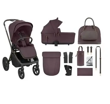 KikkaBoo Goya Platinum Merlot 3 in1 - საბავშვო ეტლის კომპლექტი