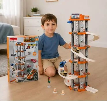 Track Drive Set With Cars And Accessories - სათამაშო ავტორბოლის ტრასა აქსესუარებით