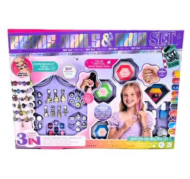 Beads, Nails & Hair 3 In 1 Set - სამაჯურების, ფრჩხილების და თმის აქსესუარების კომპლექტი, 2 image