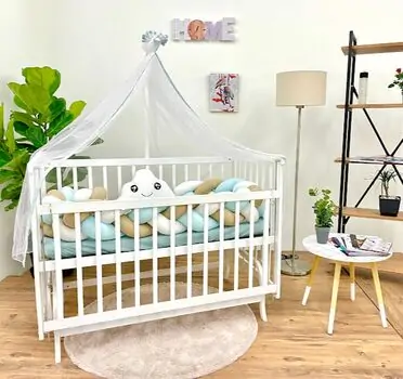 Bebeconfor WHITE ELYEZA WITH MINT BUMPER ახალშობილის საწოლის კომპლექტი, 2 image