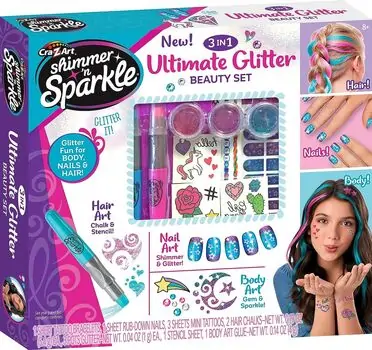 Cra-Z-Art 3 In 1 Ultimate Glitter Beauty Set საბავშვო კოსმეტიკის ნაკრები