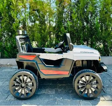 Off Road Jeep Electric Car Grey - ელექტრო მანქანა კაუჩუკის საბურავებით, 4 image