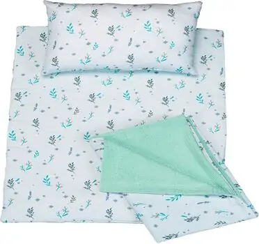 Pique Blanket Set 3 Piece Muslin Set Green ახალშობილის თეთრეული