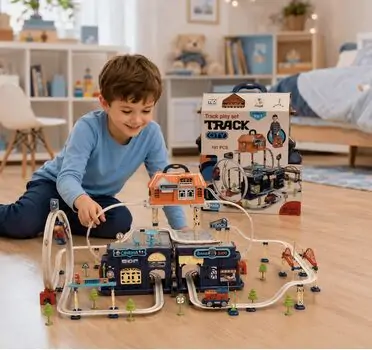 City Track Set With Suitcase - სათამაშო ქალაქის ტრასა-ჩემოდნით