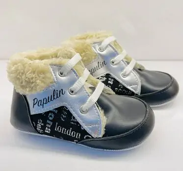 Papulin Baby Shoes 0-12 Months 4268 ჩვილის ფეხსაცმელი BLACK