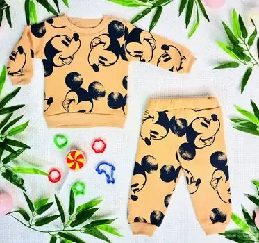 Mickey Mouse Set MURATBABY Beige 7230 საბავშვო ტანსაცმლის ნაკრები