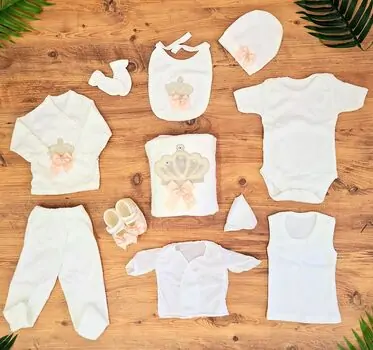Little Queen Clothes Set Peach - ჩვილის სამოსის ნაკრები
