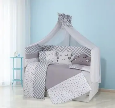 Esila Sleeping Set for cribs Grey ახალშობილის საწოლის თეთრეული