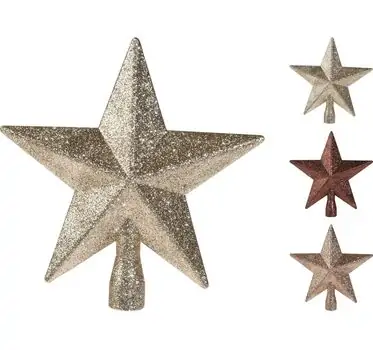 Glitter Star Christmas Tree Topper  - ნაძვის ხის წვერის დეკორი