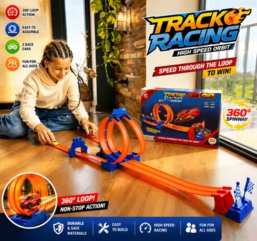 Racing Track  With 2 Pull Back Car - სათამაშო ტრასა