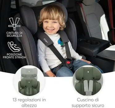 KikkaBoo 76-150 cm i-Pass i-Sizde Army Green - მანქანის სავარძელი (ქარსითი), 6 image