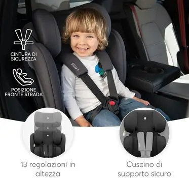 KikkaBoo 76-150 cm i-Pass i-Sizde Black - მანქანის სავარძელი (ქარსითი), 6 image