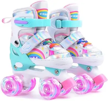 Rainbow Roller Skates With Light S/31-34/ - როლიკები