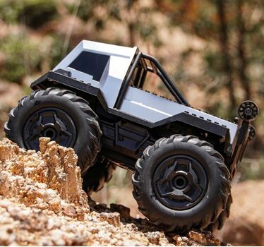 Off-Road Remote Control Silver Stunt Car - სათამაშო დისტანციურად მართვადი ოფ როუდის მანქანა, 3 image
