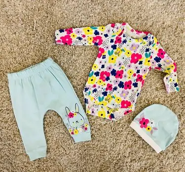 Spring Bunny MINT 3in1 ახალშობილის ტანსაცმლის ნაკრები MİNİWORLD 16139