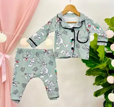 Bugs Bunny Pajamas Set 2in1 Set MURATBABY Mint 7633 საბავშვო საღამური