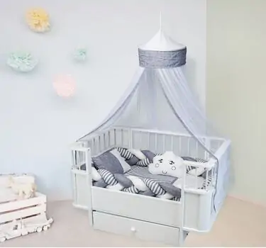 Knitted Sleeping Set for cribs Grey ახალშობილის საწოლის თეთრეული