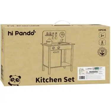 Hi Pando Kitchen Set - საბავშვო ხის სამზარეულო, 5 image