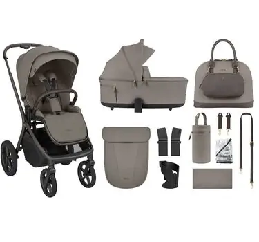 KikkaBoo Goya Platinum Mocca 3 in1 - საბავშვო ეტლის კომპლექტი