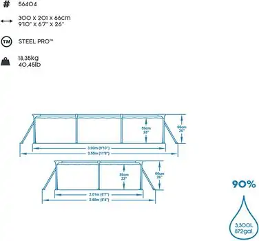 Bestway 56404 Steel Pro Power Frame Pool კარკასული აუზი, 4 image