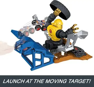 Hot Wheels Monster Trucks Arena Smashers MEGA-Wrex vs Crushzilla Takedown Playset - საბავშვო სათამაშო ტრასა, 5 image