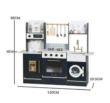 Wooden Kitchen Playset With Accessories - საბავშვო ხის სამზარეულო, 10 image