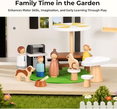 Wooden Dollhouse With Accessories - სათამაშო ხის სახლი, 2 image