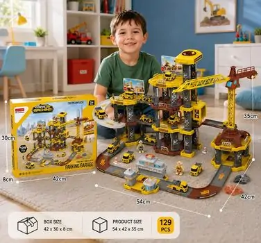 Construction Parking Garage Set - სამშენებლო ავტოსადგომის სათამაშო კომპლექტი