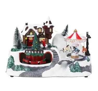 Christmas Decoration Small Village With Led საახალწლო აქსესუარი განათებით