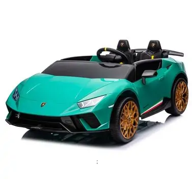 Lamborghini Car Painting Green - ელექტრო მანქანა კაუჩუკის საბურავებით და ტყავის სავარძლით