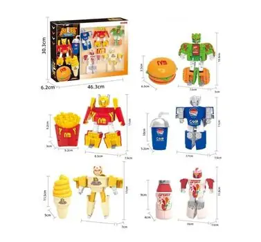 Foodie Transformer Robots Set - სათამაშო სწრაფი კვების ტრანსფორმერი რობოტის ნაკრები, 5 image