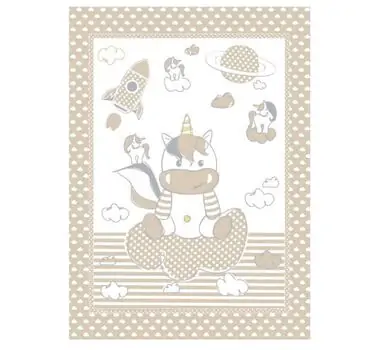 KikkaBoo-ს ახალშობილის პლედი Blanket Unicorn Beige