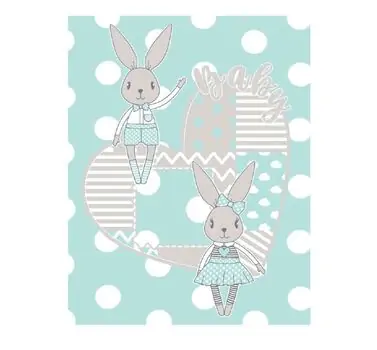 KikkaBoo-ს ახალშობილის პლედი Blanket Rabbits Mint 110x140cm