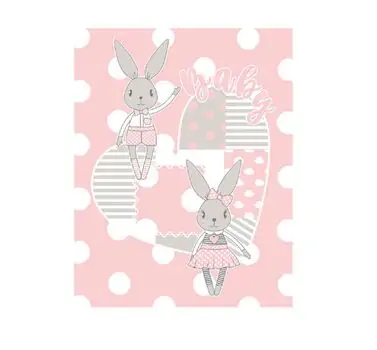KikkaBoo-ს ახალშობილის პლედი Blanket Rabbits Pink 110x140cm